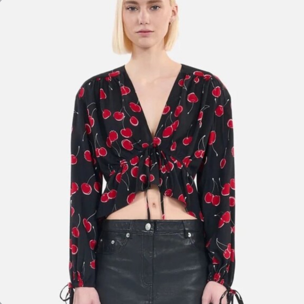 The kooples cherry print tie blouse - Picture 7 of 8
